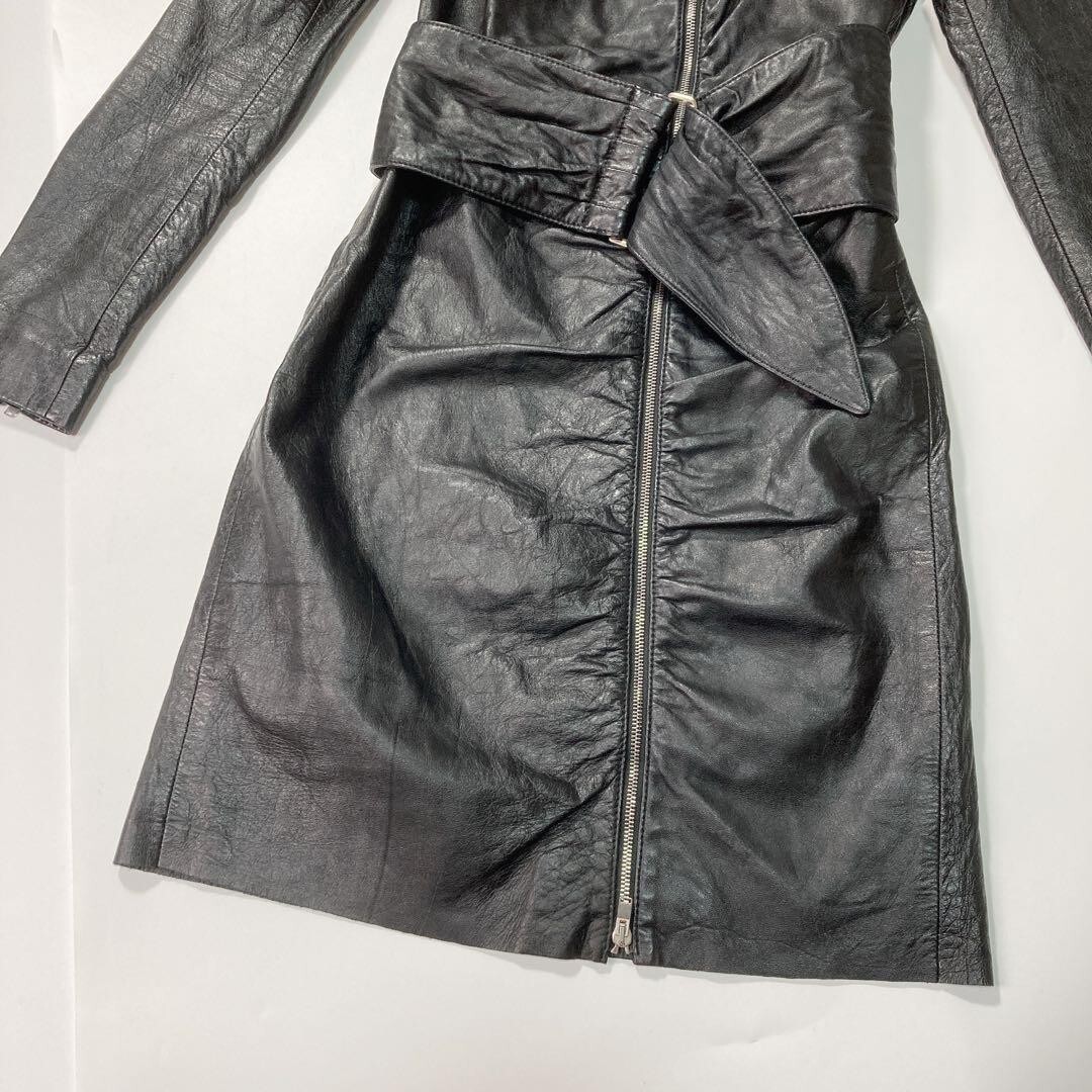 Abito SAINT LAURENT PARIS in pelle con zip pezzo unico taglia F34 donna