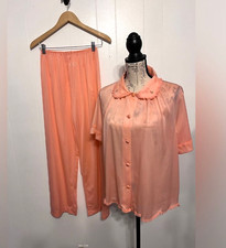Vtg Henson Kickernick Women's Size 38 Large 3 Pc Pajama Lounge Set Silky Soft