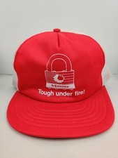 Vtg USA MADE Master Lock Trucker Hat Snapback Cap Vintage