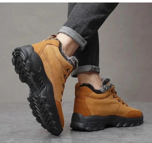 Herren Fell Gefüttert Winter Schnee Stiefel Outdoor Wasserdicht Arbeitsschuhe Wandern Walking - Bild 19 von 27
