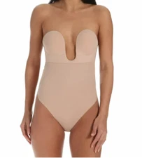 Fashion Forms - U Plunge Backless Strapless Bodysuit (Nude) Jumpsuit & R Size L