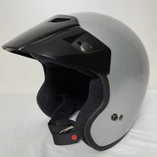 FULMER AF-255 Open Face Silver Motorcycle Helmet w/ Visor DOT Approved Small