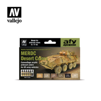 Vallejo 71212 MERDC Desert Colors Model Air Paint Set (6 Colors)