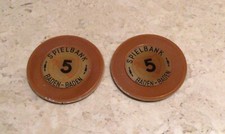 2 Stück Spielbank Casino Jetons Chips Spielbanken Baden Baden Vintage