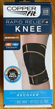Copper Fit Rapid Relief+ Adjustable Fit Knee Wrap with Hot/Cold Therapy NEW