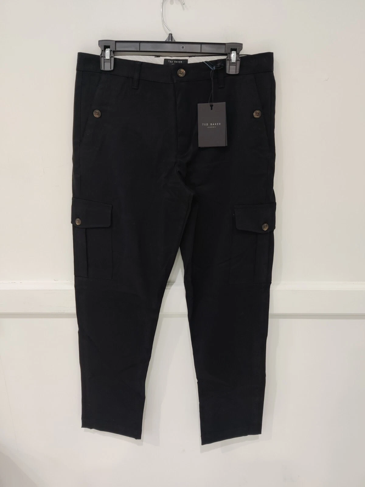 NWT Ted Baker London Slim Cargo Trouser MIKAEL Pants Black Sz 30R $165 II296