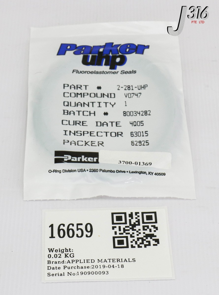 hい 16659 APPLIED MATERIALS ORING ID 14.984 CSD .139 VITON 3700-01369