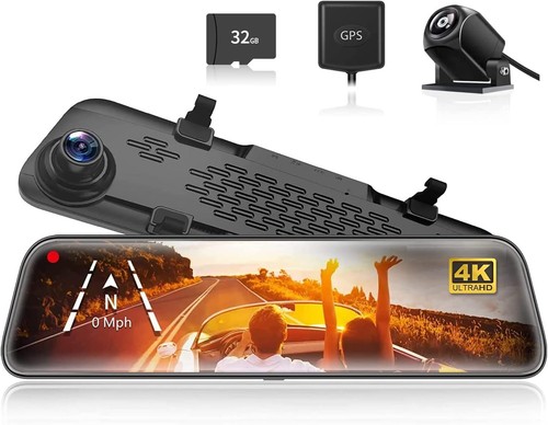 WOLFBOX 12" G840S 2160P Dash Cam Specchietto, 4K Dashcam