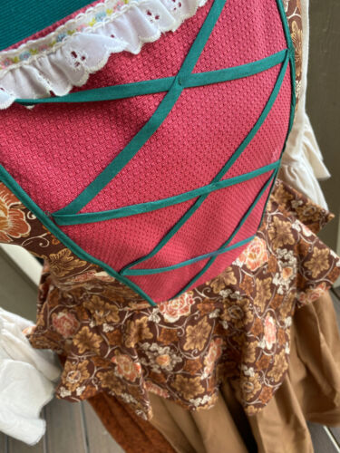 Medieval Renaissance Bar Tavern Wench Women's Costume Brown Pink Theater L - Picture 2 of 6