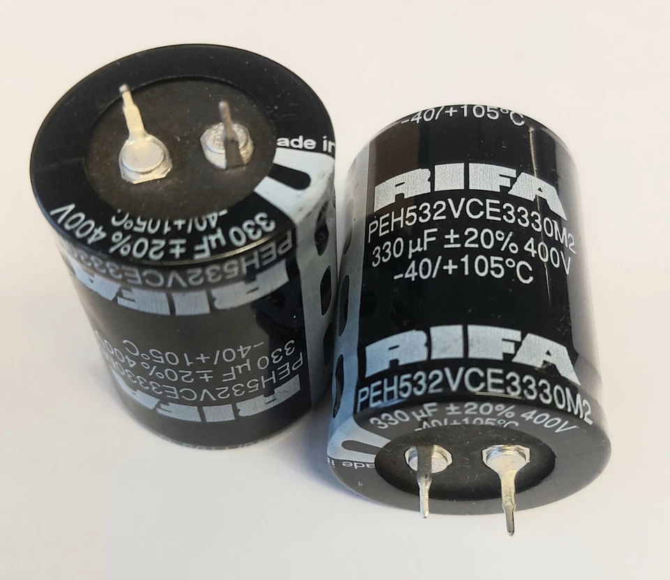 2 X Rifa Snap In Electrolytic Capacitors 330uf 400v 105°c