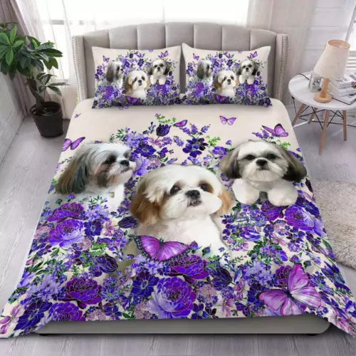 Shih Tzu Bedding Set Duvet Quilt Cover Double Bedding Set Pillowcase - Picture 2 of 8