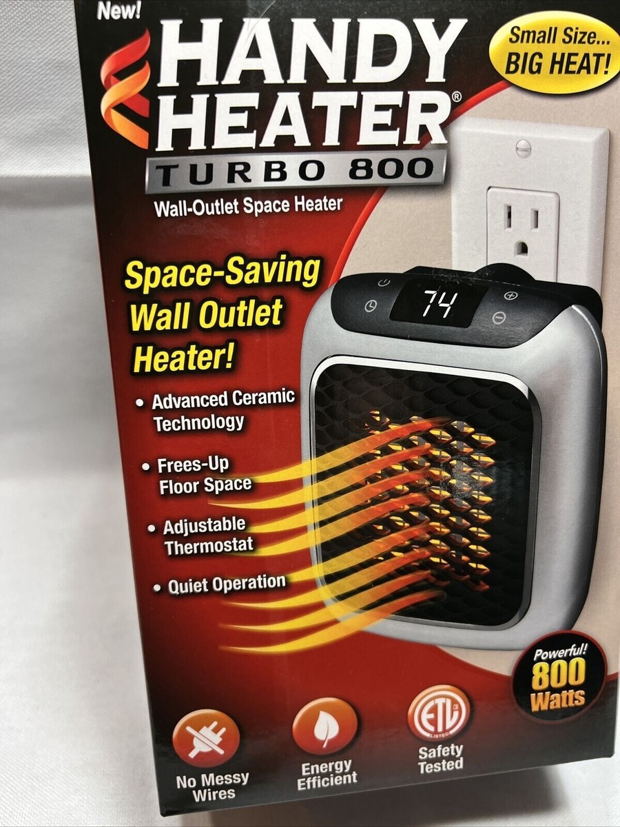 Handy Heater Turbo 800 Ceramic Heating Wall-Outlet Space Heater Digital LED  735541068218 | eBay