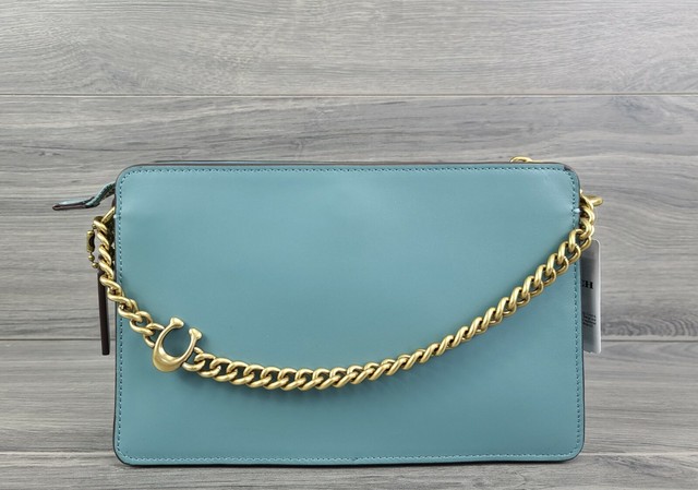 coach refined calf leather signature chain crossbody