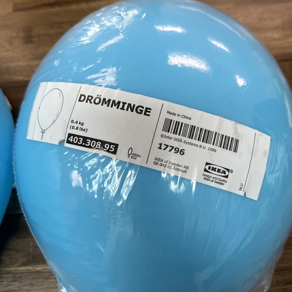 Lámpara de Pared Ikea Dromminge Azul Cumpleaños Globo Con Cable Lote de dos #q4 Foto 2 de 4
