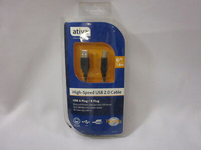 *NEW* ATIVA 212-272 HIGH-SPEED USB 2.0 CABLE A/B PLUG
