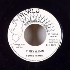 Bernie Terrell If He's A Man 7" 45 World International promo dj EX