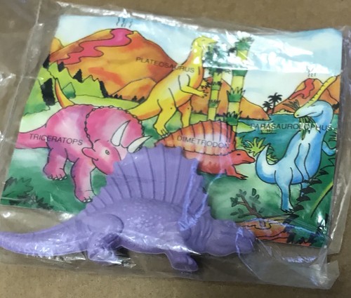 Juicy Lucy's Drive Thru Promo Dinosaurier Spielzeug 1992 Vintage Neu Dimetrodon Fast Food - Bild 2 von 5