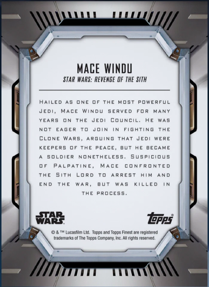 Mace Windu Finest Refractor Orange Legendary Topps Star Wars Trader digital card - Image 2 of 4