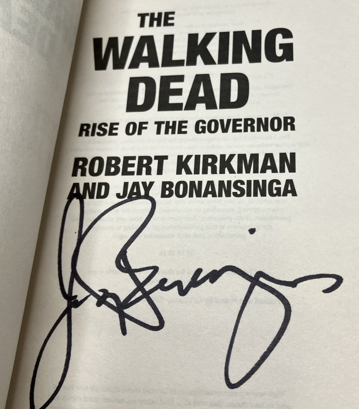 Rise of the Governor Signed Jay Bonansinga Paperback  Robert Kirkman  Book
