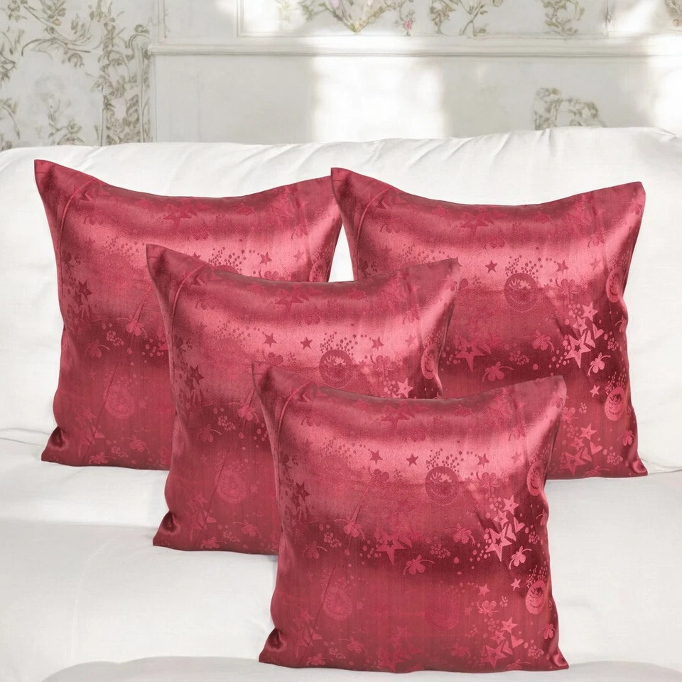 Luxury Red Cushion Cover 45x45cm / 18x18" Decorative Throw Pillow Case – Zipped - Image 4 of 4
