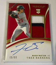 2020 Panini Immaculate Collection Tres Barrera #153 65/99 MEM Auto RC Nationals
