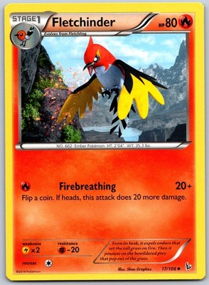 Fletchinder Uncommon 5Ban Graphics XY - Flashfire 17/106 NM