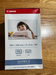 Canon 3115B001 (KP-108IN) Color Ink & Paper Set Clear/Cyan/Magenta/Yellow