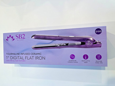 SB2 By Sutra Tourmaline Infused Ceramic 1'' Digital Flat Iron Purple - New in Box