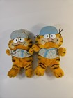 Vtg Garfield Baseball Player Cat Plush Toys 8.5" Lot of 2 Sports Ball Dakin 1981 — photo 1