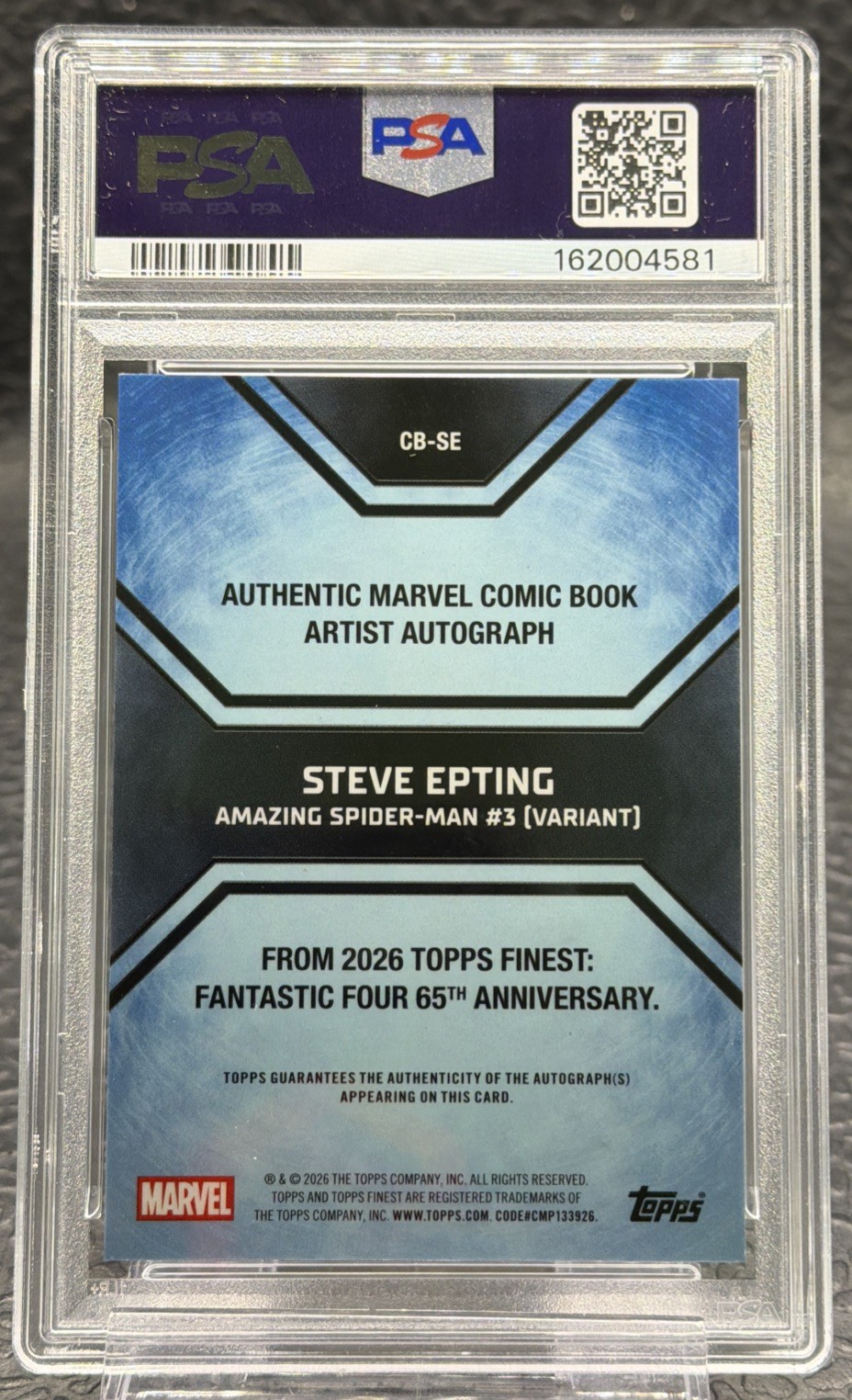 Topps 2026 Fantastic Four 65th Anniversary Steve Epting Auto Orange /25 PSA 9  view 3