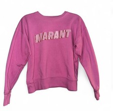 Marant Etoile Pink Pullover Crewneck Sweatshirt Graphic Logo Long Sleeve Women