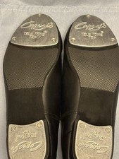 Capezio Tele Tone Tap Shoes Women  s Size 9 Black Leather Lace Up Dance Practice