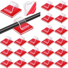 60 Pieces Mini Cable Clips Self Adhesive Light Hooks Small, Clear