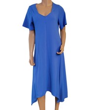 Soft Surroundings Midi Dress Medium Lagenlook V Neck Asymmetrical Minimalist