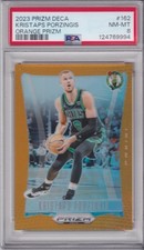 2023 Panini Prizm Deca Orange Prizm Kristaps Porzingis #162 PSA 8