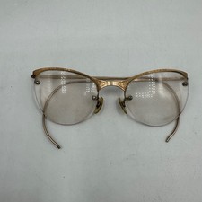 Vintage Shuron 1/10 Wire Half Rimmed 12KGF Gold Frames Glasses Browline