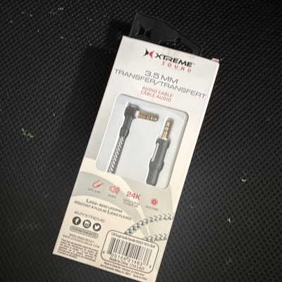 Xtreme Sound 3.5mm AUX Audio Cable 12ft (3.6m) Black/Silver XAC-101