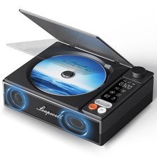 Leapwell Portable Bluetooth CD Player for Home with Speakers - Retro Design