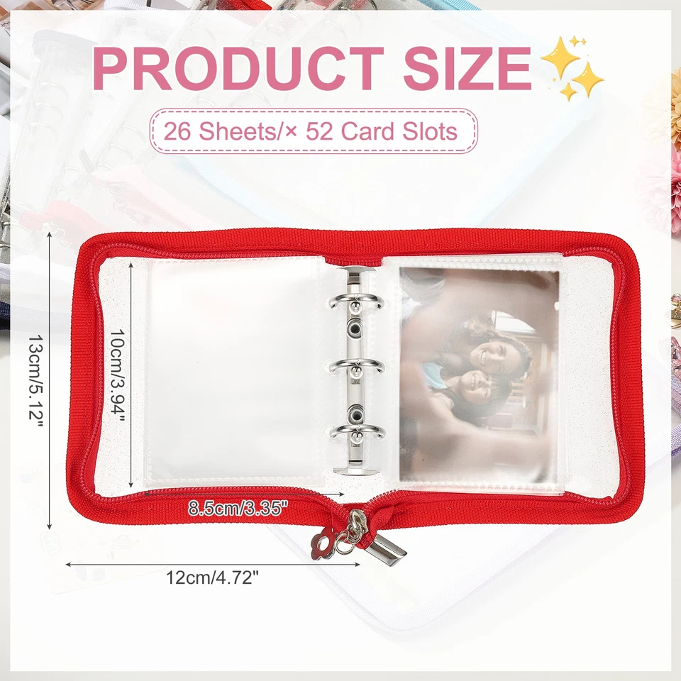 A7 Photocard Binder, 25 Pcs Inner Kpop Photocard Holder, Red - Image 2 of 4
