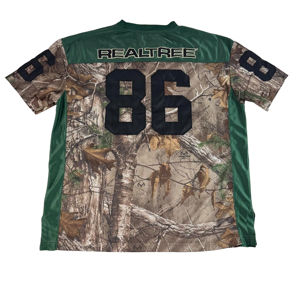 Realtree Earthletics Mens Football Jersey Green Camo 86 Patches AOP Size XL - Image 2 of 4
