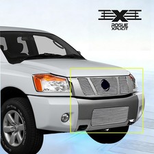 Billet Grille Fits 2008-2015 Nissan Titan Front Chrome Upper Lower Grill Insert