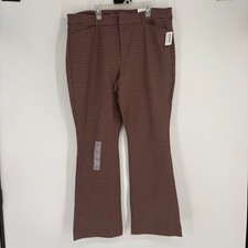 NWT Old Navy Plaid Pixie Flare Pants Size 16 High Rise Office Academia Work