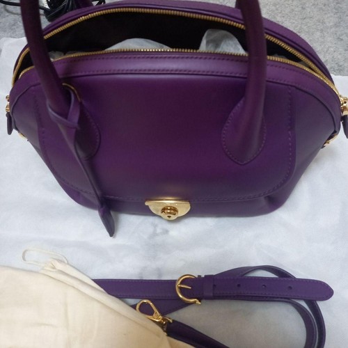 Salvatore Ferragamo Fiamma 2way Handtasche Leder lila mit Schlüssel & Schulterriemen JP - Bild 15 von 20