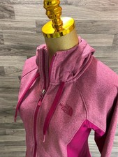 THE NORTH FACE Full Zip Pink Track Gym Running Hooded Jacket Womens Small Petite