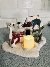 ORIGINAL 2004 Blue Sky Clayworks “FLAKE” Tea Light Dog House~by Heather Goldminc