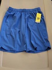 All in Motion Boys' Blue Woven Shorts L 10/12 Quick Dry UPF 50 Elastic Waist