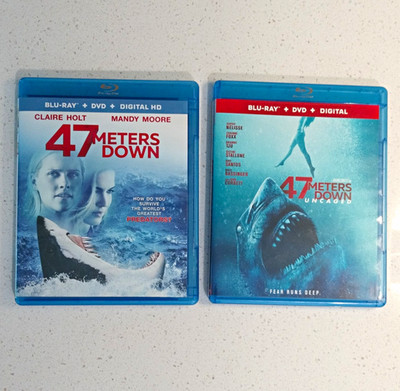 47 Meters Down + 47 Meters Down: Uncaged - Blu-ray+DVD - PG-13 - 2 Movie Lot