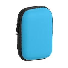 Earbuds Earphone Cases, EVA EarBuds Zipper Holder with Mesh Pocket,Blue