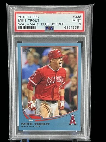 2013 Topps Mike Trout WalMart Blue Border Los Angeles Angels #338 PSA 9￼