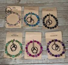 Multicolor Beaded Stretch Wristlets with keychains